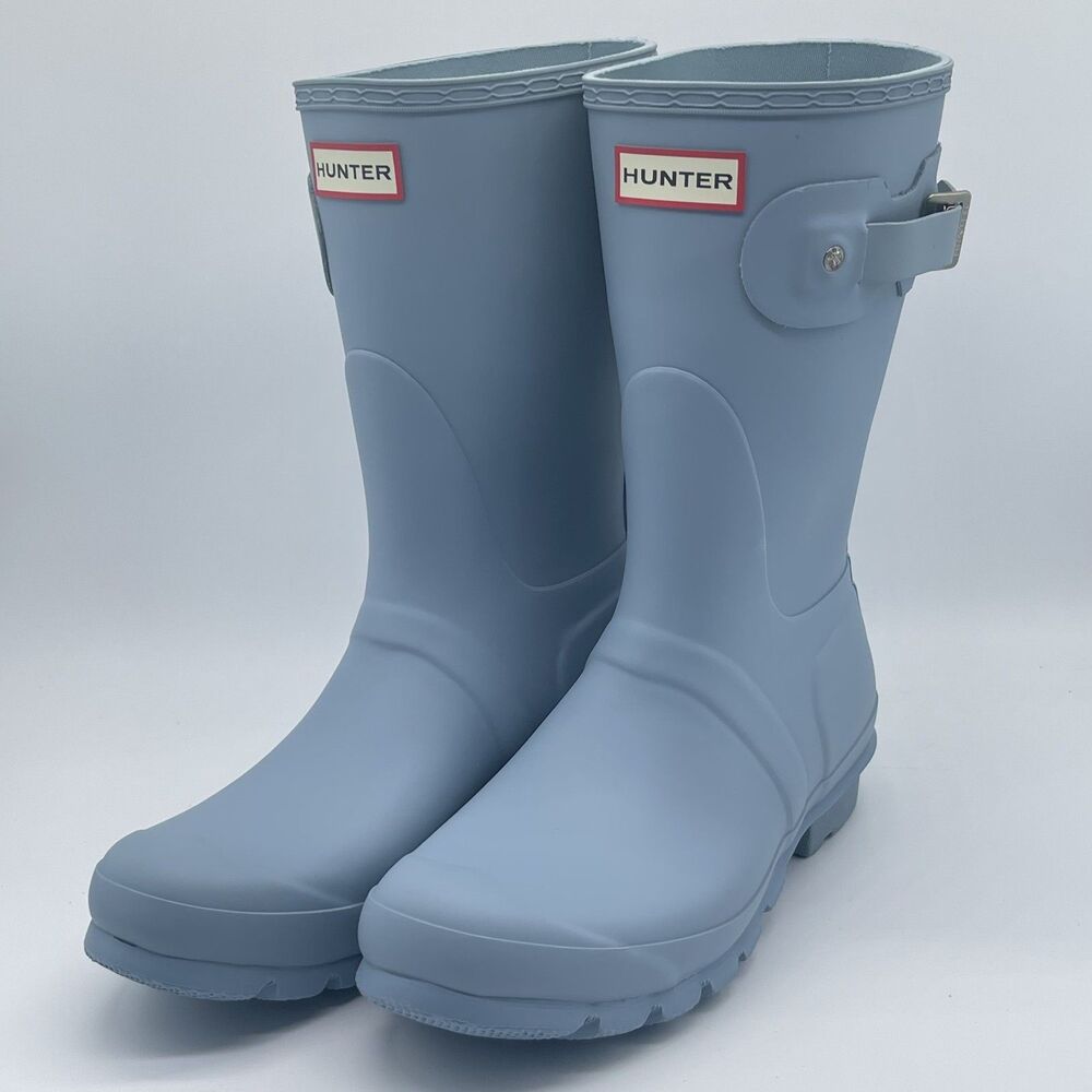 Hunter Original Short Light Blue Rain Boots | WFS1000RMA | Women's 9 | NEW